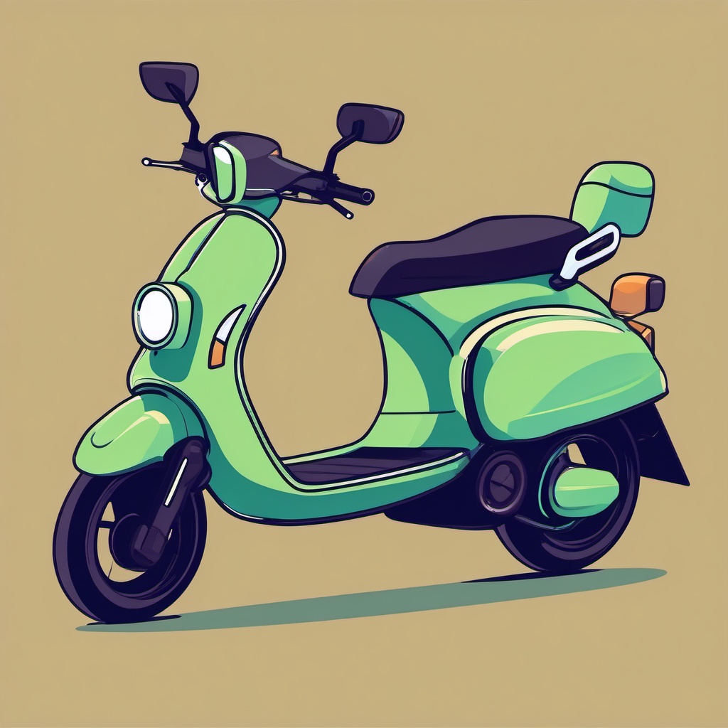 Electric Scooter Clipart - An electric scooter for eco-friendly rides.  color vector clipart, minimal style