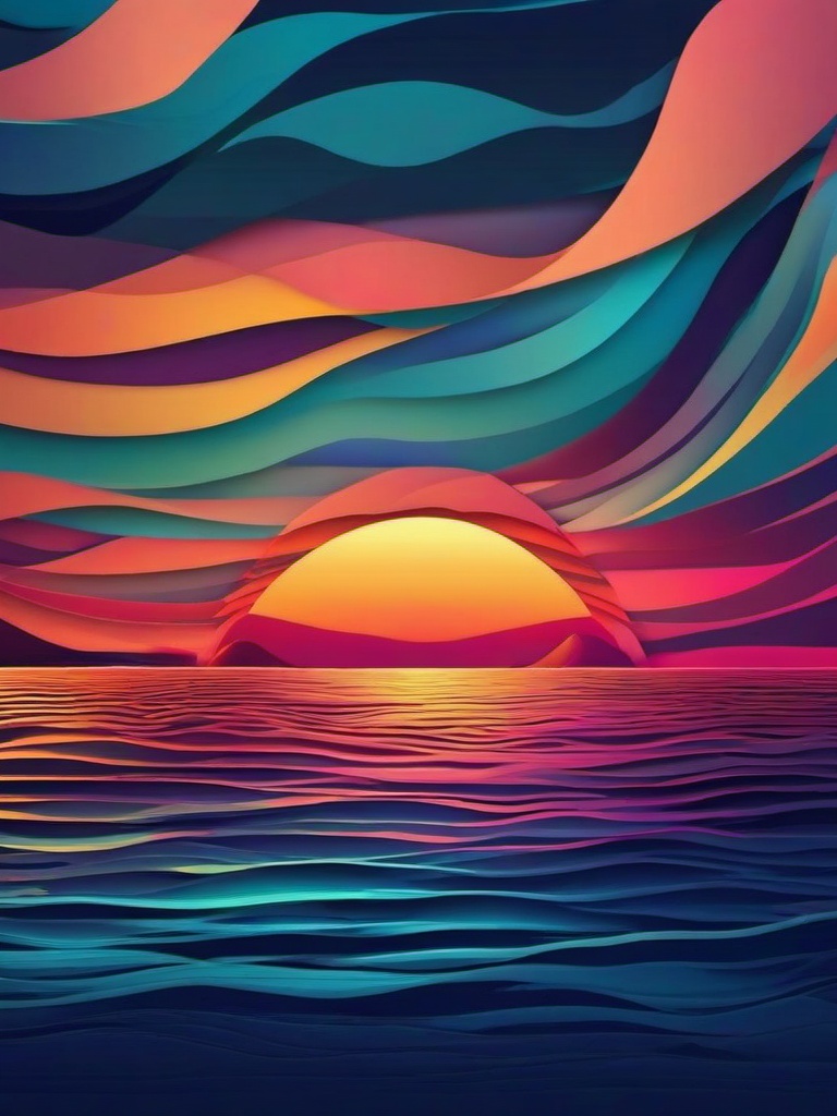 Good iPhone Wallpapers - Ocean Sunset wallpaper, abstract art style, patterns, intricate