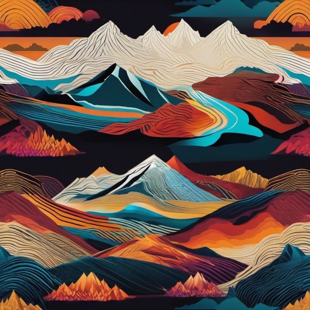 2 Screen Wallpaper - Dual-Monitor Mountain Range Vista  intricate patterns, splash art, wallpaper art