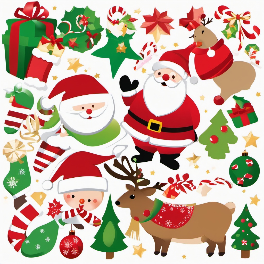 Christmas clip art free images, A variety of free-to-use Christmas-themed graphics.  simple, 2d flat