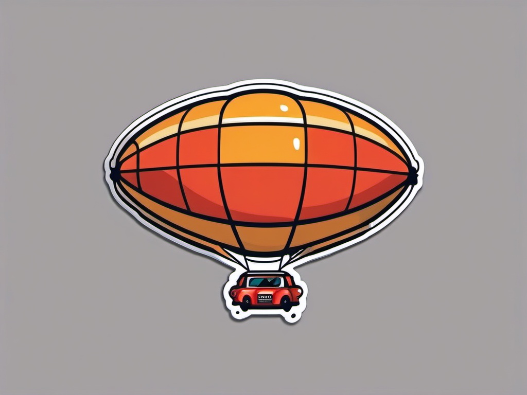 Blimp Balloon Sticker - Floating tranquility, ,vector color sticker art,minimal