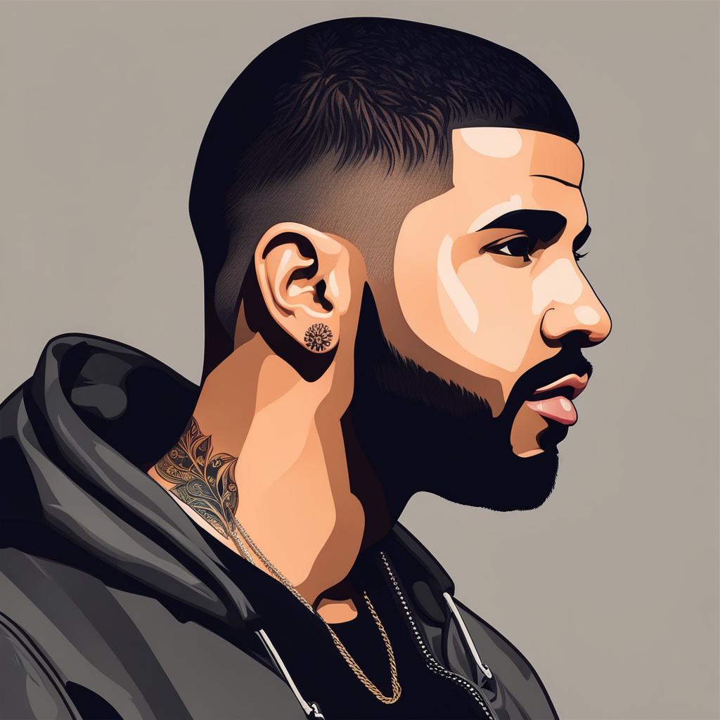 drake tattoos minimalist color design 