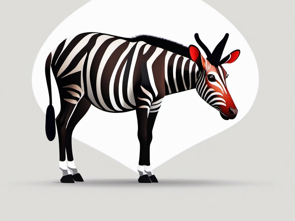 Okapi cartoon  minimal, white background