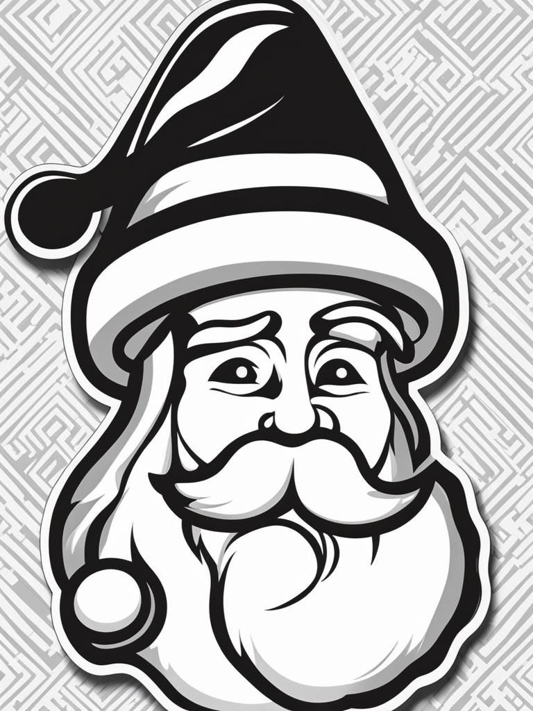 santa hat clipart black and white 