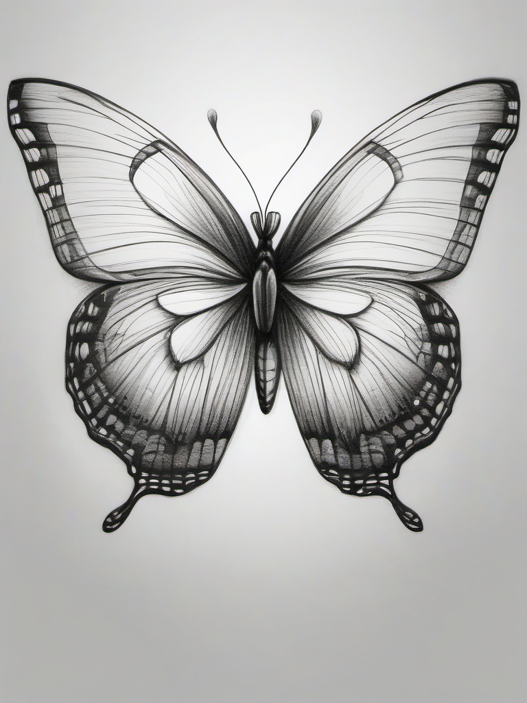 pencil drawing of a butterfly  minimal rough sketch scribbles,doodles,black and white