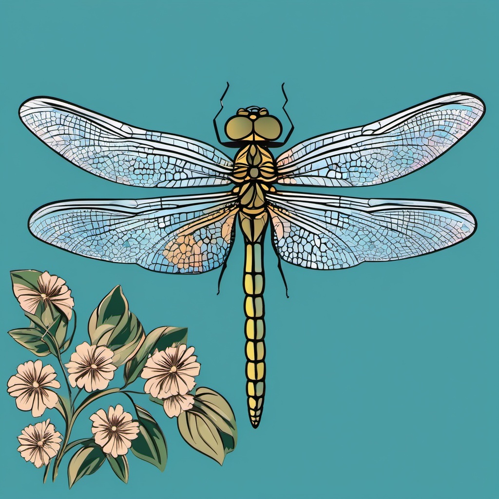 Dragonfly clipart - dragonfly with a blue background  clipart