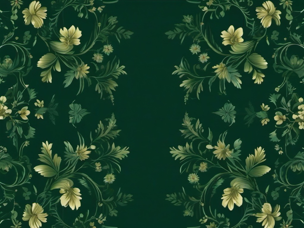 Dark Green Floral Wallpaper  ,desktop background wallpaper