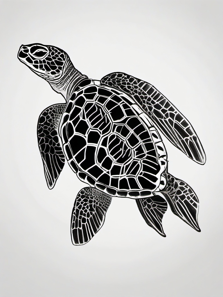 drawing of a flatback turtle  minimal rough sketch scribbles,doodles,black and white