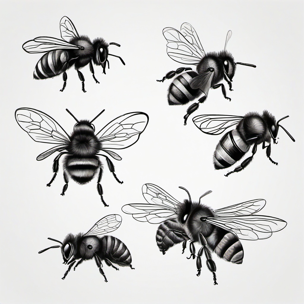 drawing of a swarm of bees  minimal rough sketch scribbles,doodles,black and white