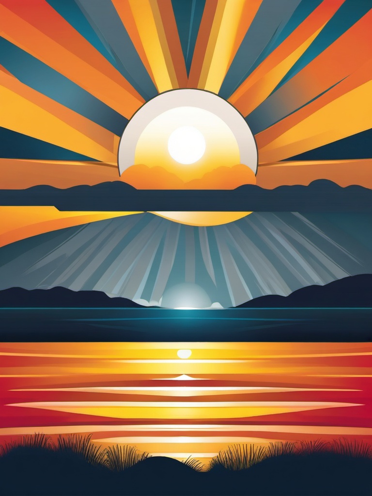 Sunrise icon - Sunrise icon symbolizing the dawn of a new day,  color clipart, vector art