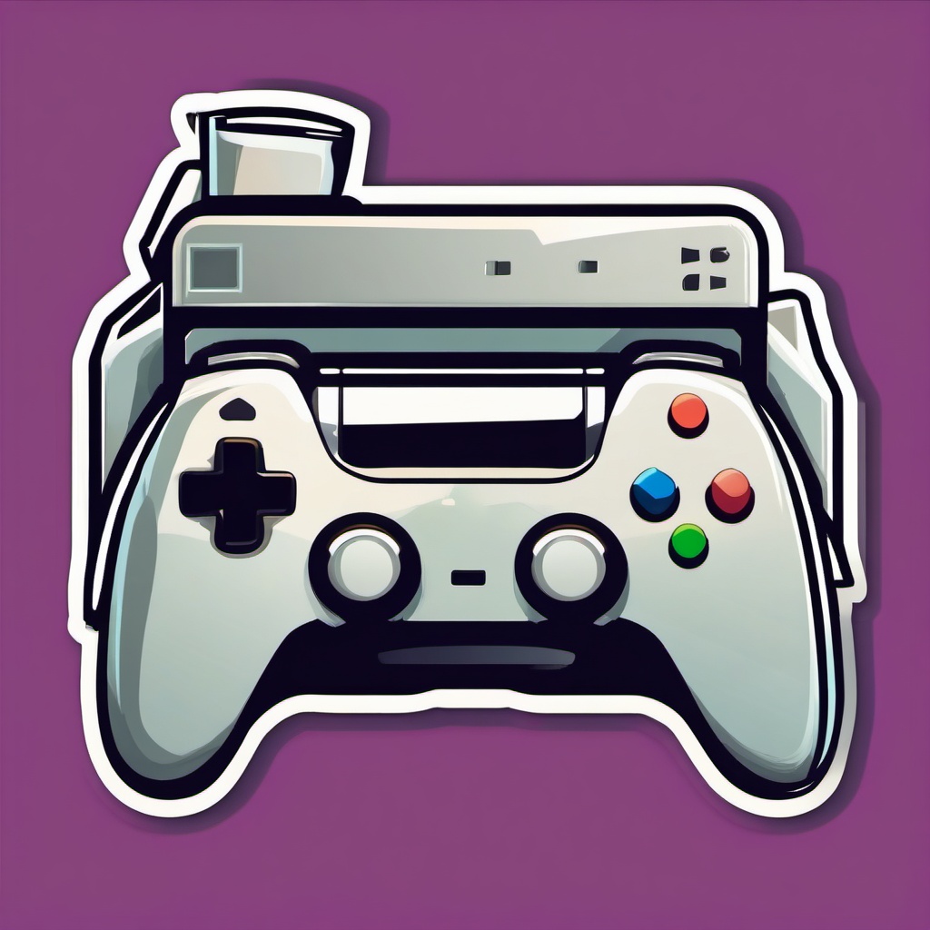 Gaming console and controllers sticker- Multiplayer fun, , sticker vector art, minimalist design