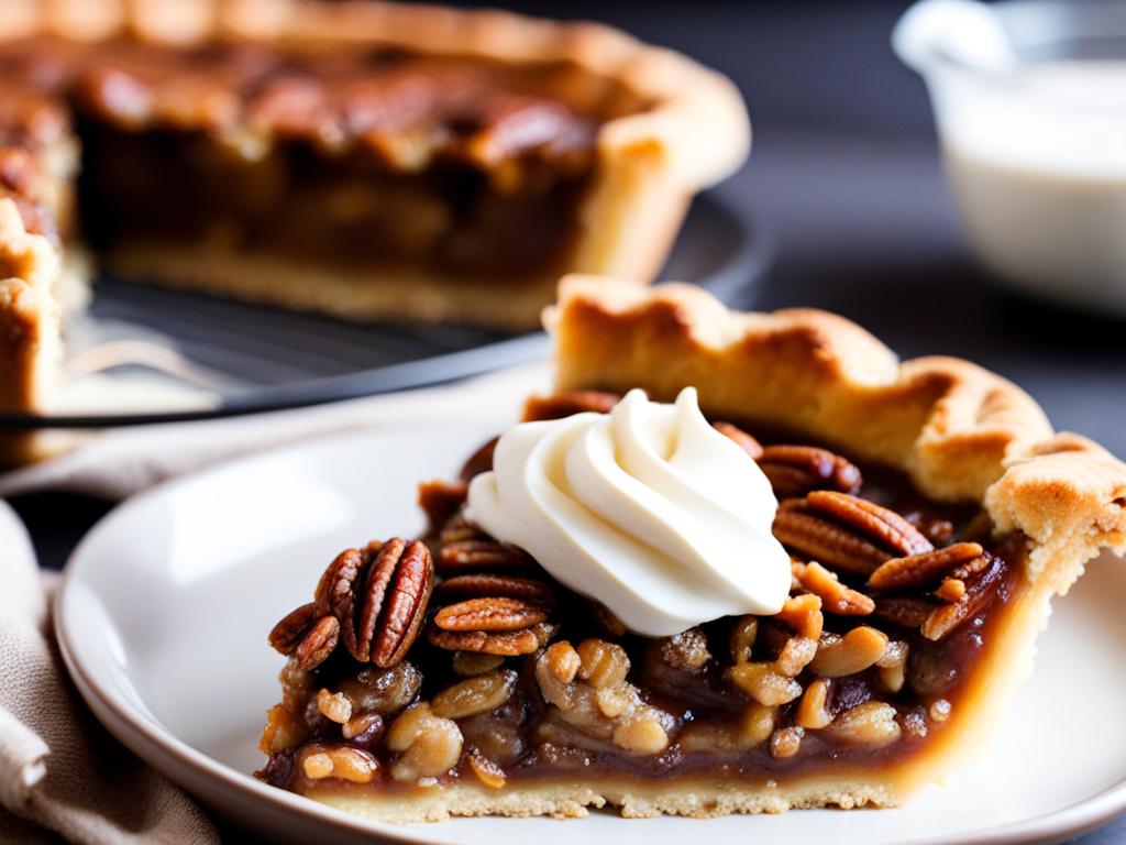 pecan pie with a rich, gooey filling made from pecans and brown sugar. 