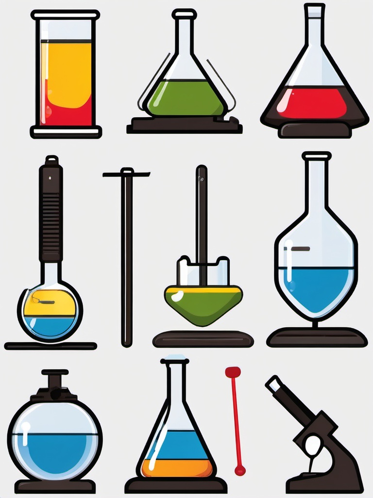 Lab Equipment clipart - Various tools and apparatus used in scientific experiments, ,vector color clipart,minimal