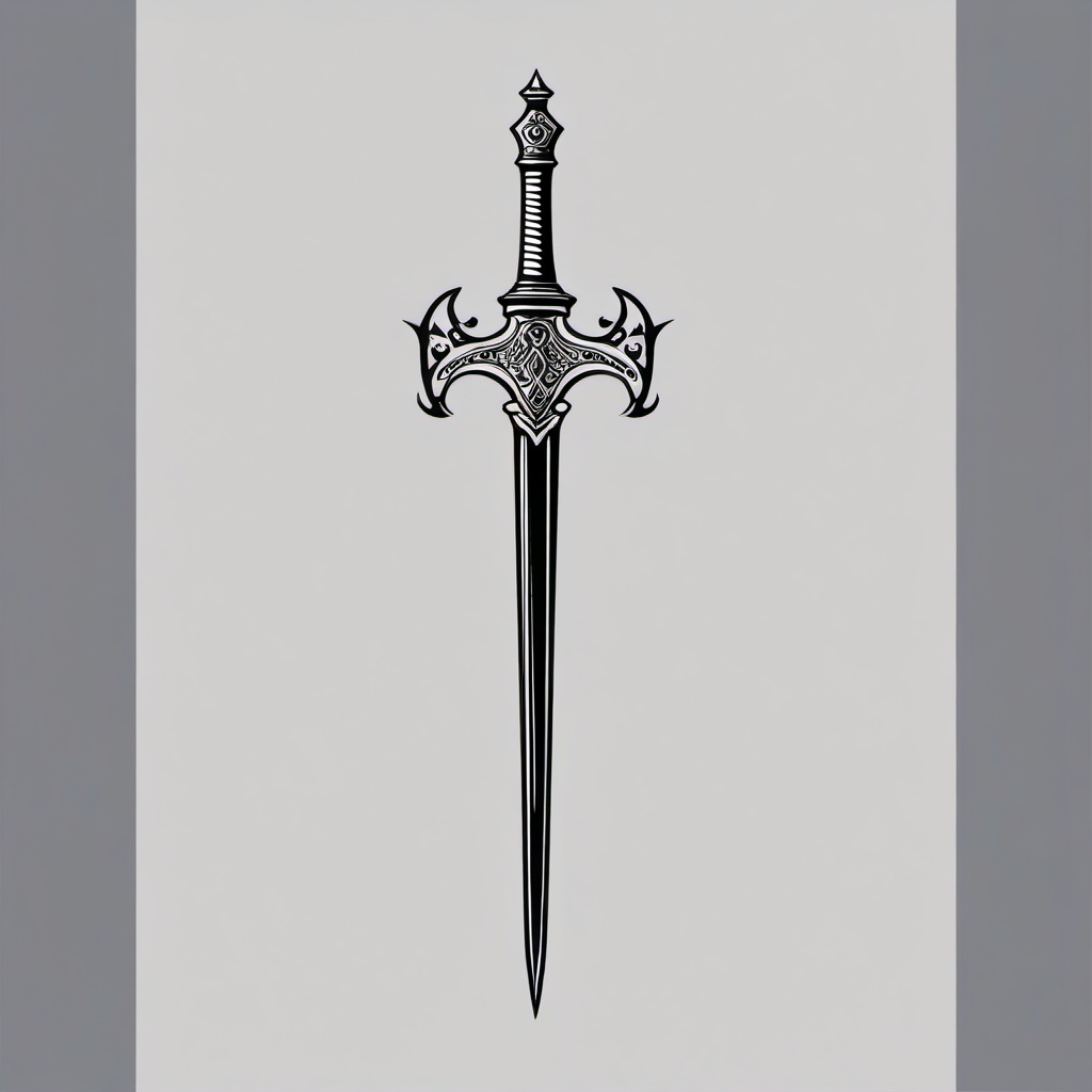 sword tattoo small  simple vector color tattoo