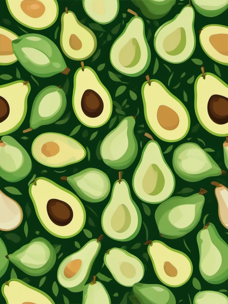 Avocado Clipart - Creamy and green avocado fruit.  color vector clipart, minimal style