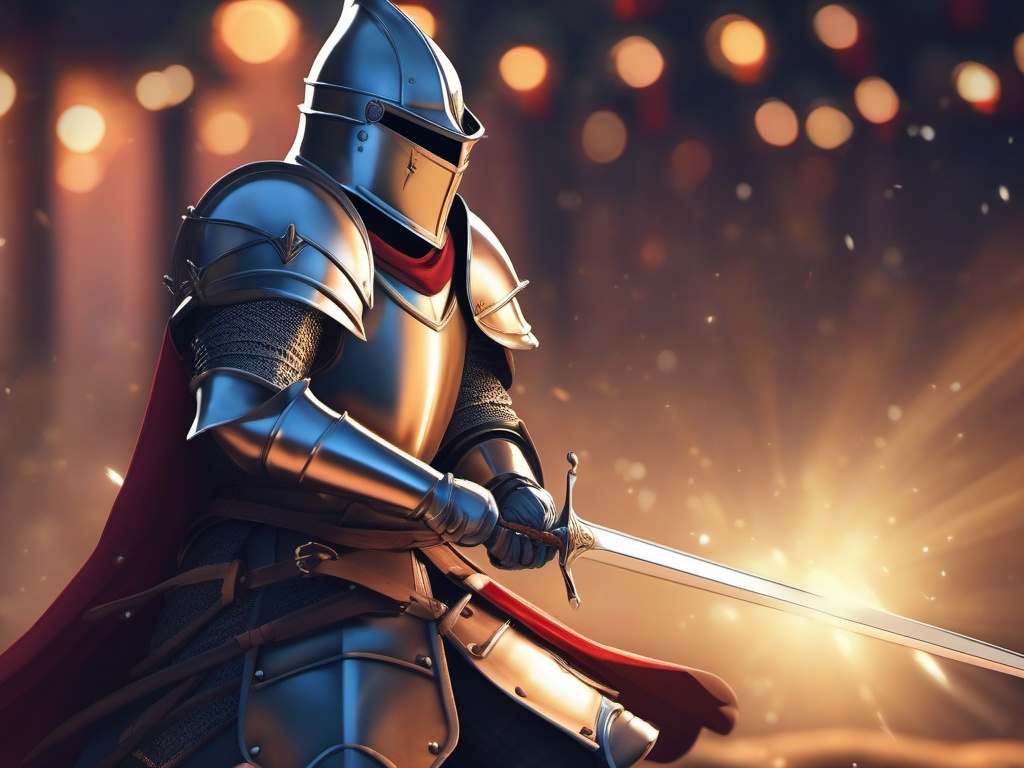 Chivalrous knight, in shining armor, participating in a grand medieval joust, aiming his lance at a worthy opponent.  front facing ,centered portrait shot, cute anime color style, pfp, full face visible