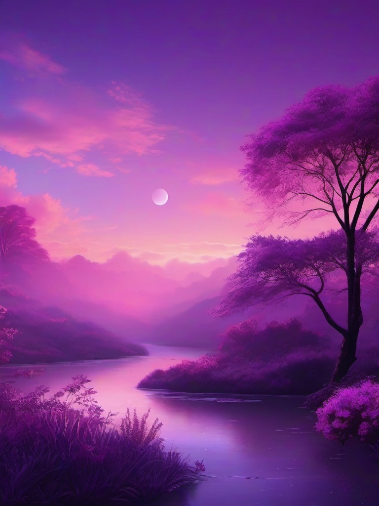 Purple Sky Wallpaper Soft Purple Hues for a Calming and Elegant Aesthetic wallpaper splash art, vibrant colors, intricate patterns