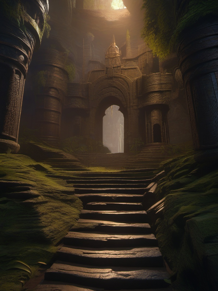 Cursed labyrinth imprisons adventurers, offering riddles and trials to those who seek its exit.  8k, hyper realistic, cinematic