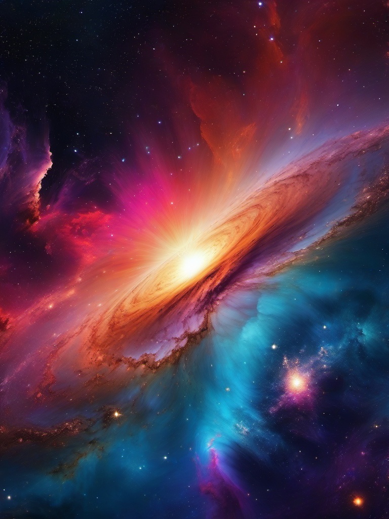 Space Wallpaper - Nebula and Stars in Cosmic Galaxy wallpaper splash art, vibrant colors, intricate patterns