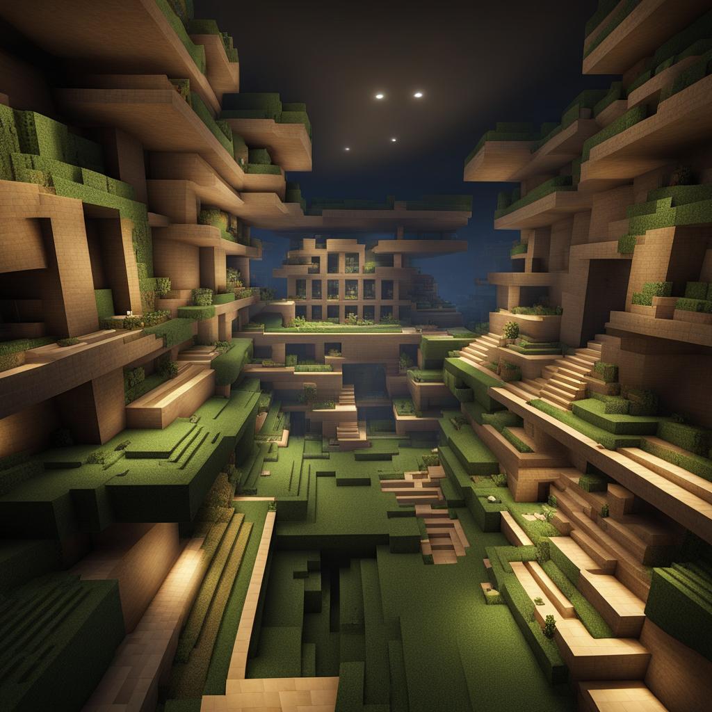 multi-level underground city with advanced urban planning - minecraft house design ideas minecraft block style