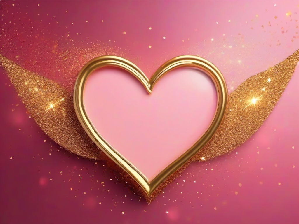 Valentines Day background - Cupids arrow through a heart with golden sparkles  aesthetic background wallpaper