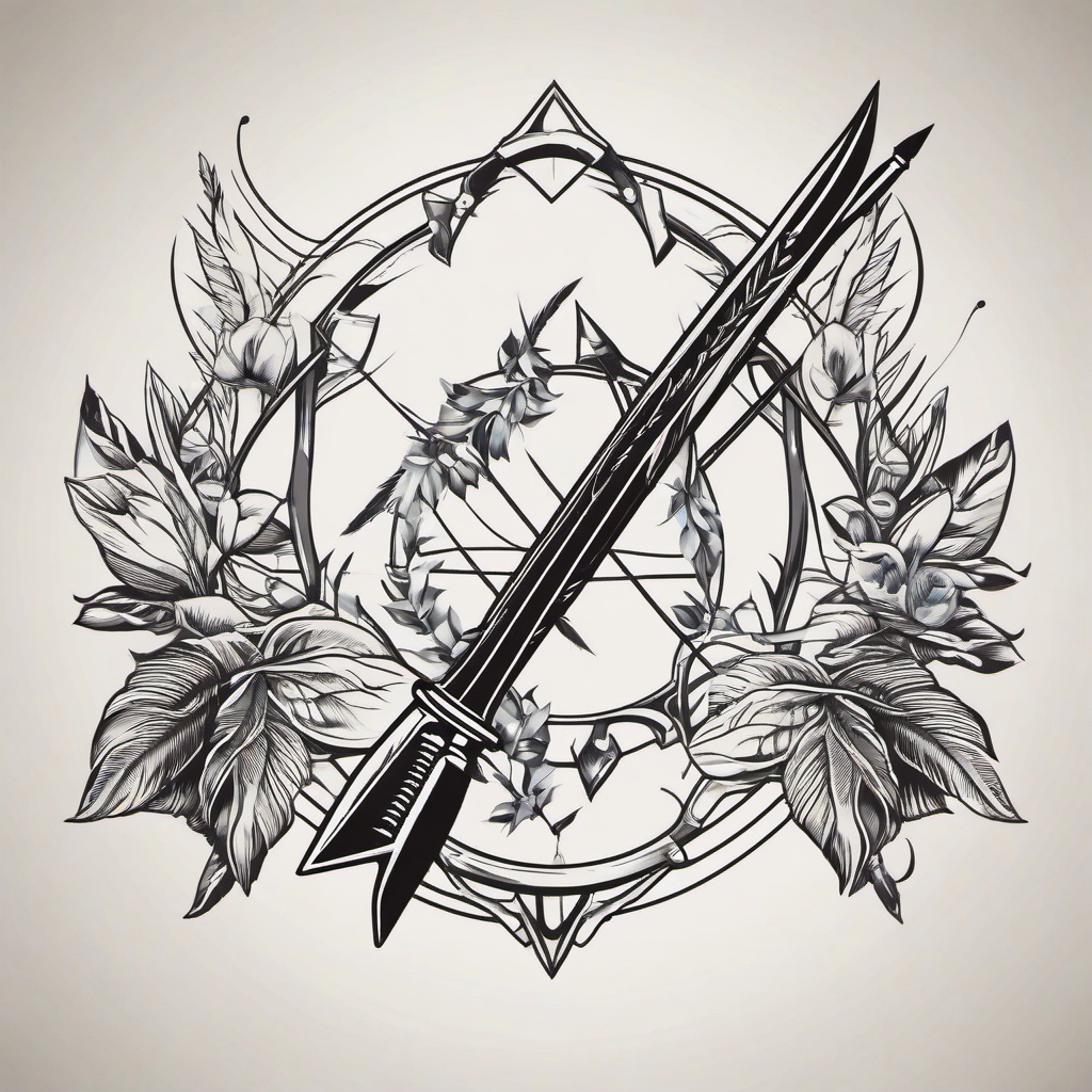 arrow and quiver tattoo  vector tattoo design