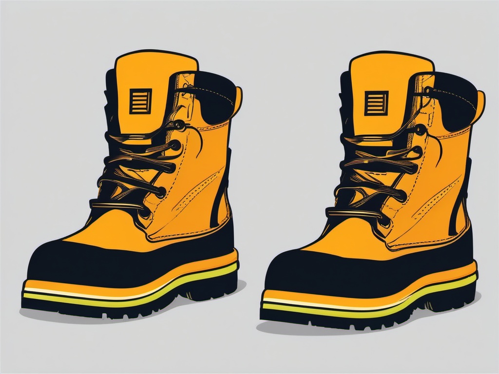 Safety Boots clipart - Sturdy safety boots for construction workers., ,vector color clipart,minimal