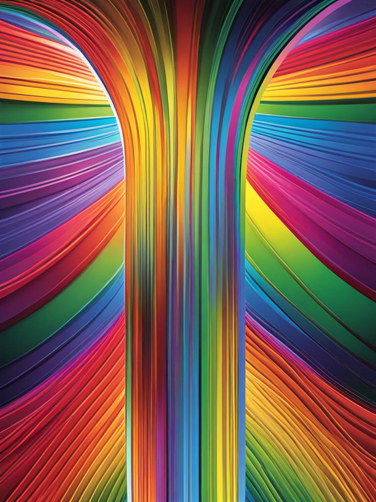 rainbow clipart - a vibrant and arching rainbow after the rain. 