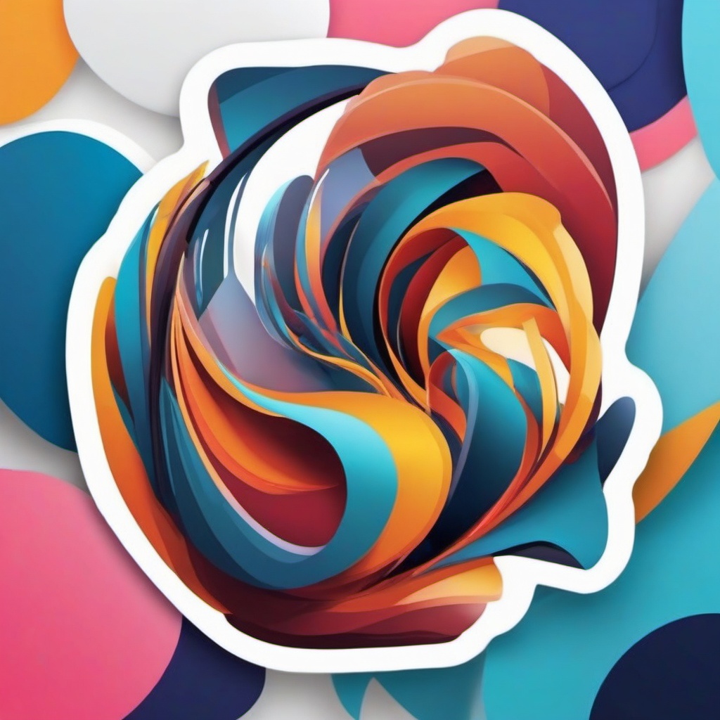 Abstract Sculpture sticker- Artistic Form Exploration, , color sticker vector art