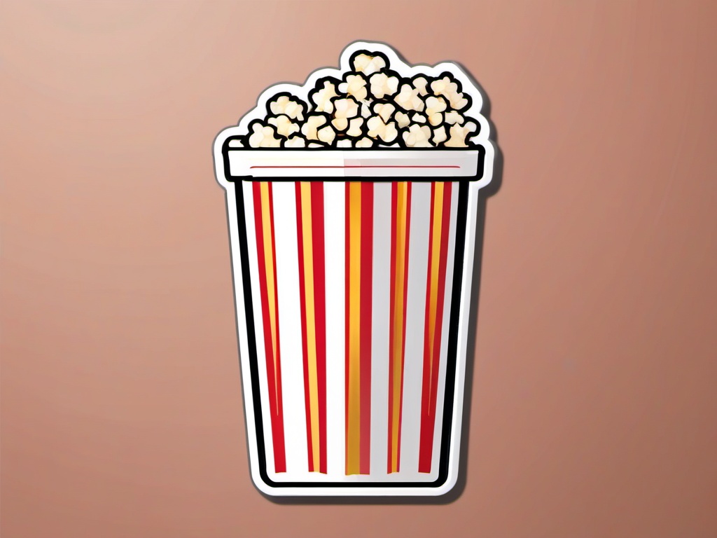 Popcorn box and movie ticket sticker- Movie night essentials, , sticker vector art, minimalist design