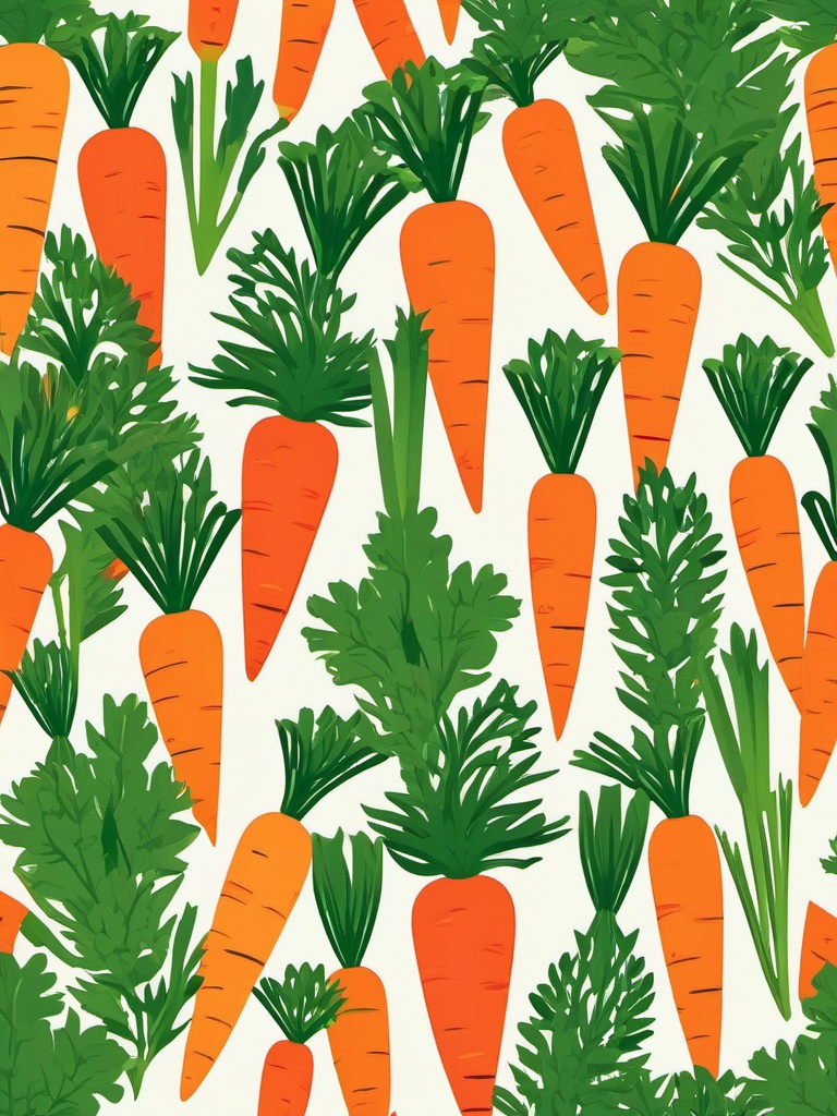 Carrot Patch Clipart - A garden patch filled with growing carrots.  color vector clipart, minimal style