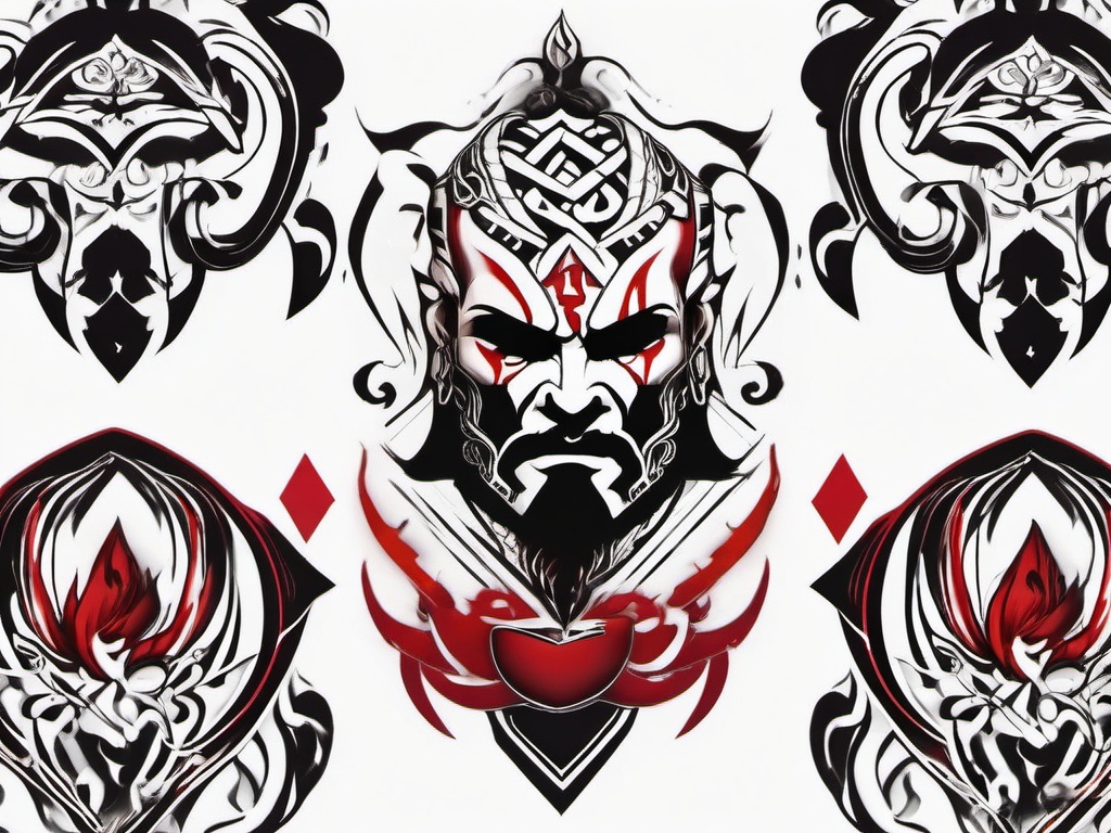 Tato Kratos - A creative variation of the name Kratos in tattoo form.  simple color tattoo design,white background