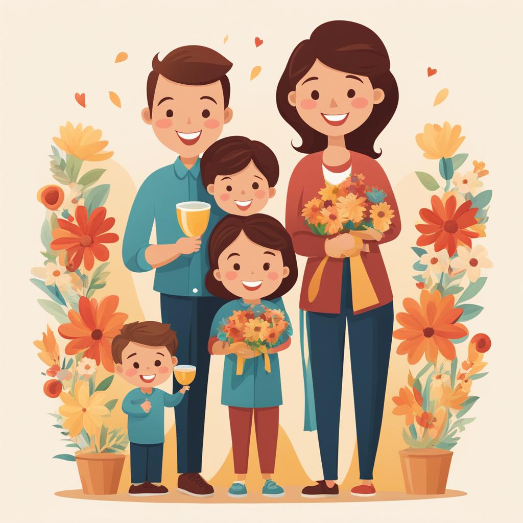 family clipart - heartwarming family illustration, celebrating unity. 