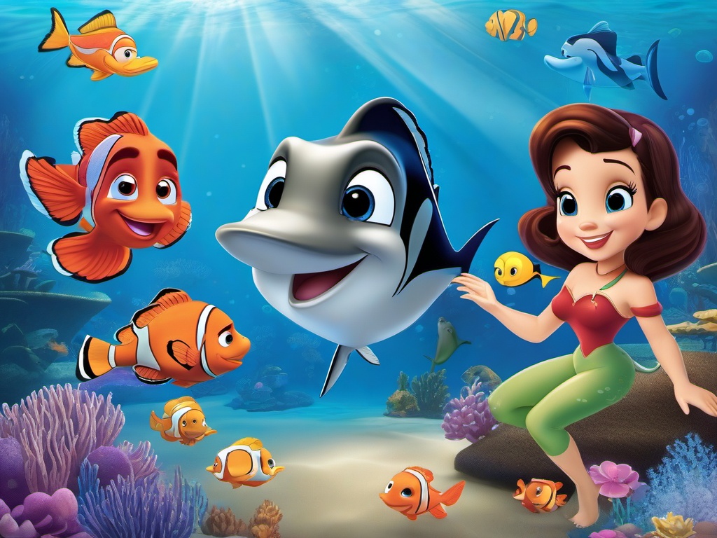 Disney clipart - Disney characters in an underwater world  