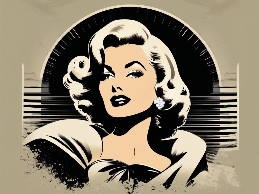 Old Hollywood Glamour - Bring classic Hollywood's glamorous vibes to your t-shirt design. , vector art, splash art, retro t shirt design