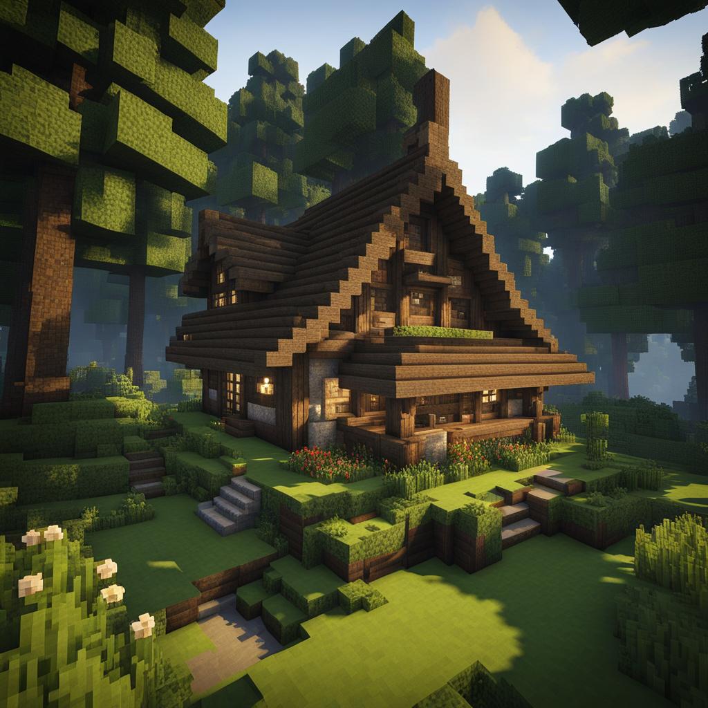 rustic cottage in a serene forest clearing - minecraft house design ideas minecraft block style