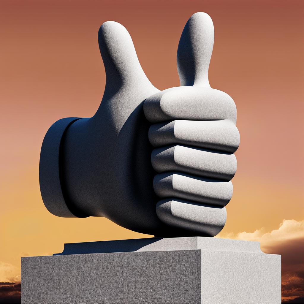 thumbs up clipart - a giant thumbs-up statue, symbolizing universal approval and positivity 