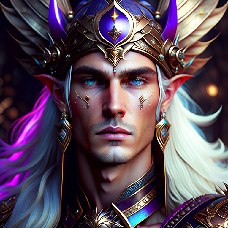 aricen elf reigns as a majestic king. 