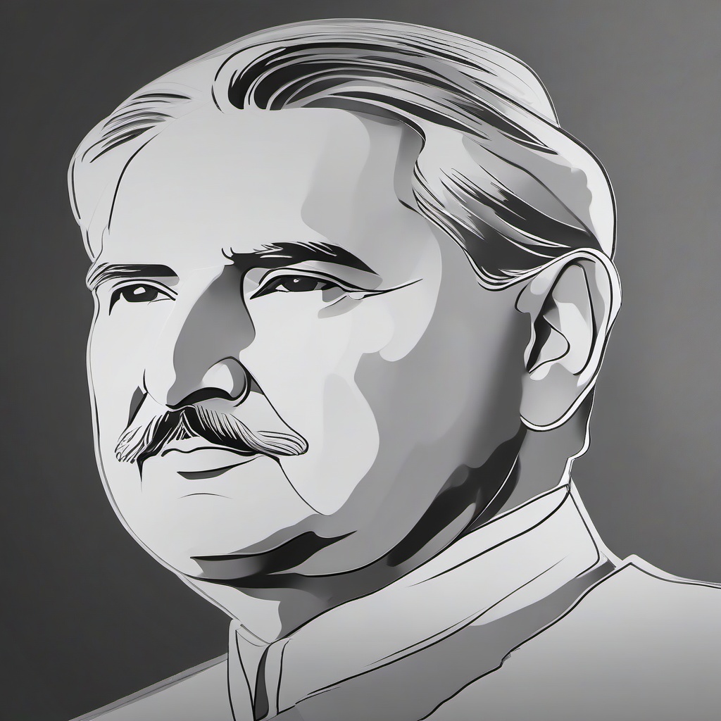 sketch of allama iqbal  minimal rough sketch scribbles,doodles,black and white