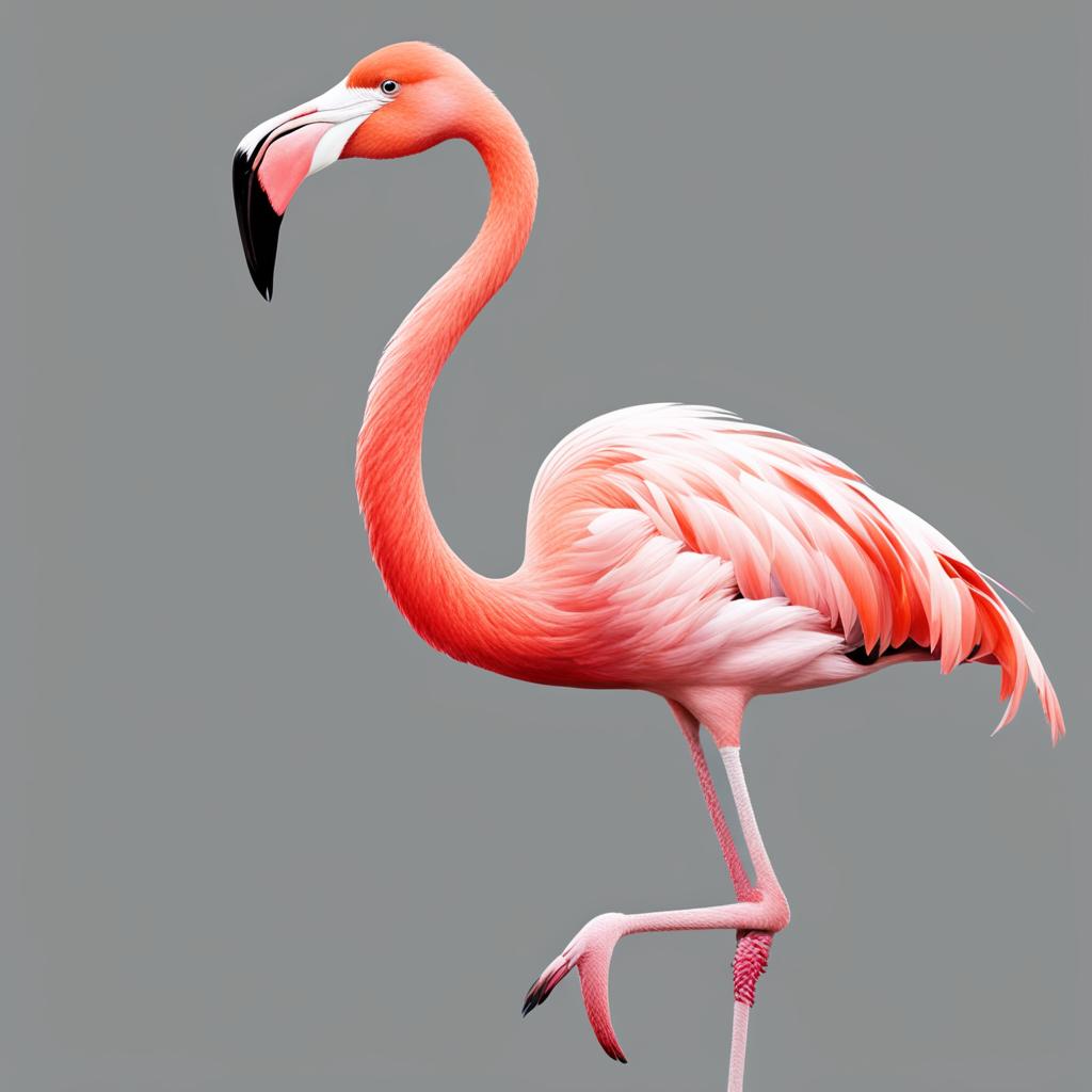 flamingo clipart: graceful flamingo standing on one leg. 