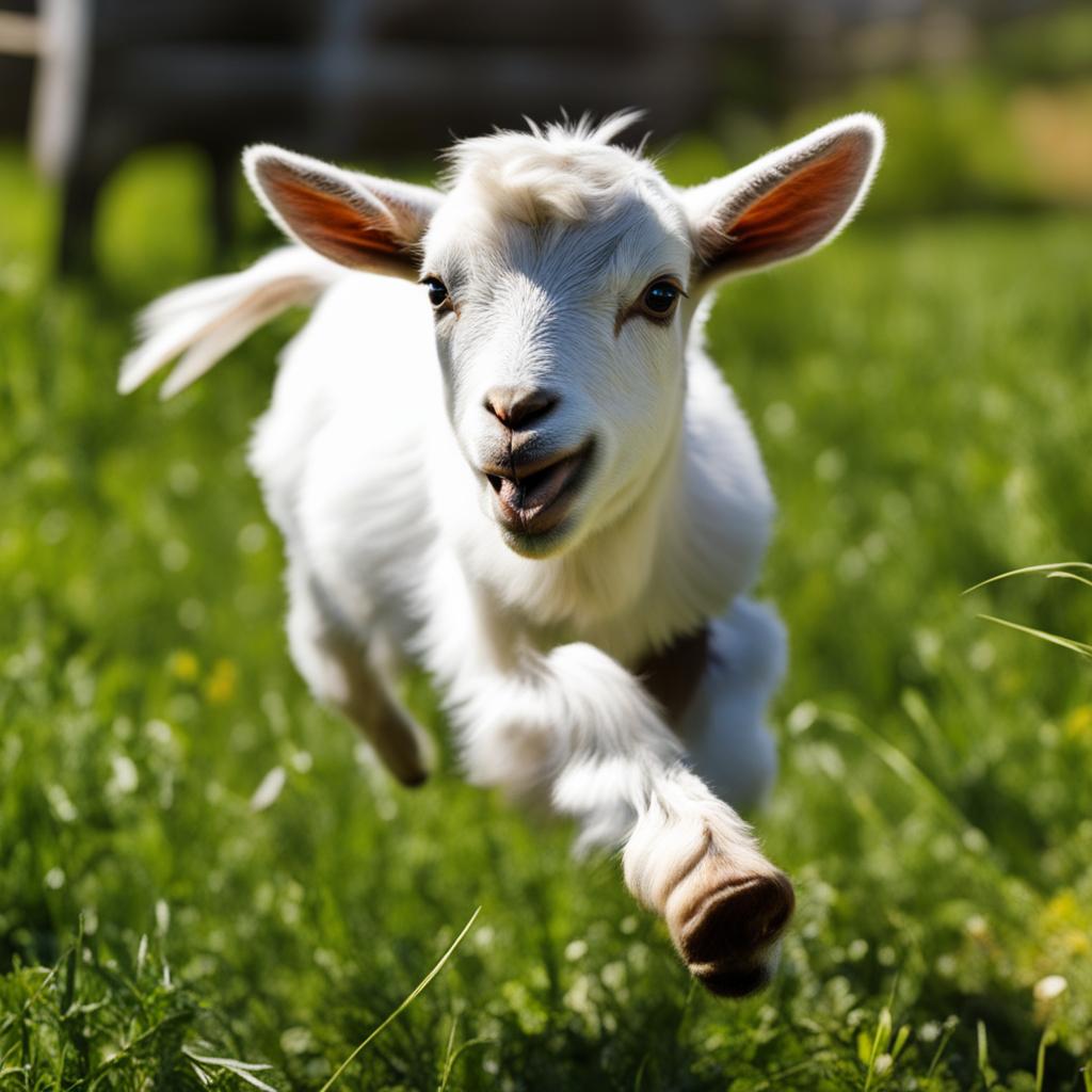 baby goat, or kid, leaping around the farm with boundless energy. 