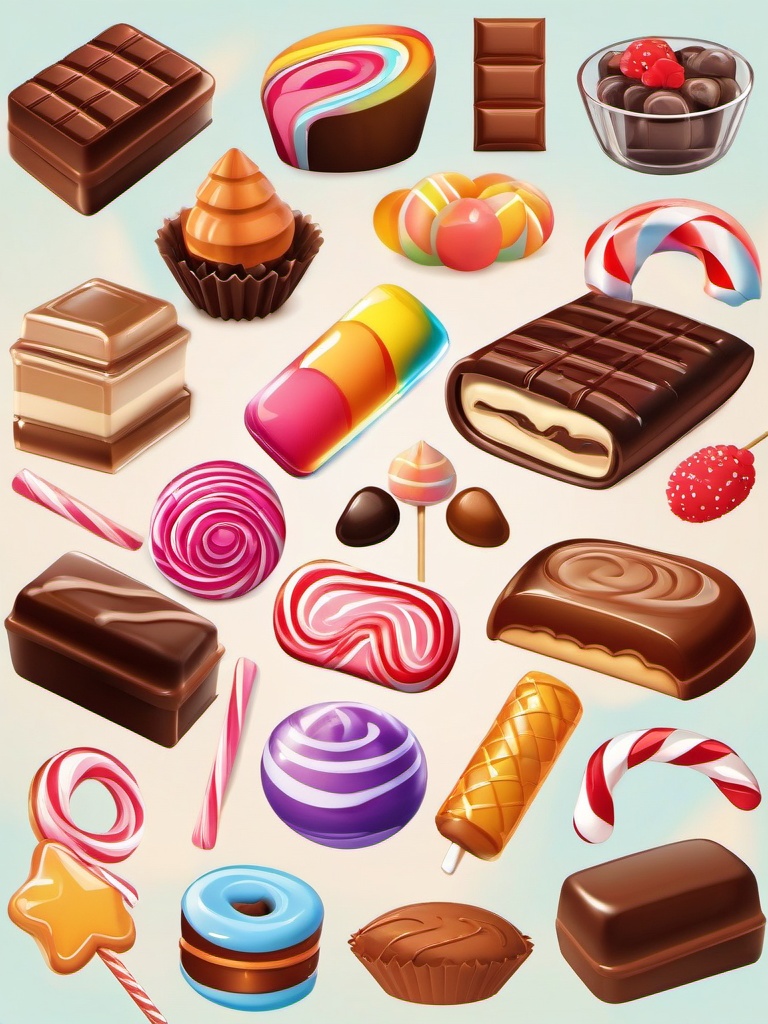 Candies clipart - candy bar with a variety of sweets  