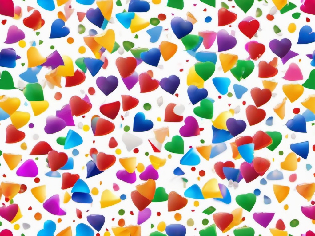 Confetti falling in rainbow colors clipart.  vector style illustration, white background