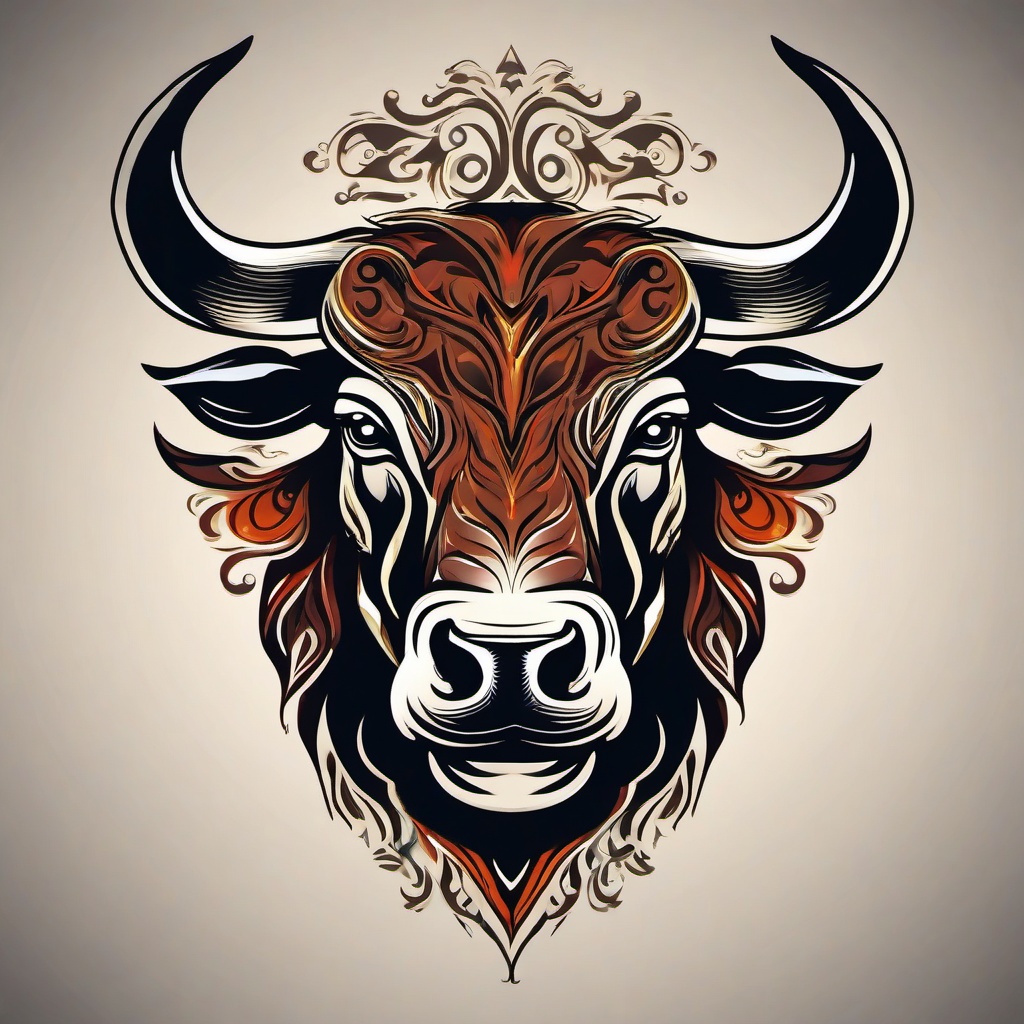 taurus bull tattoo designs  simple vector color tattoo