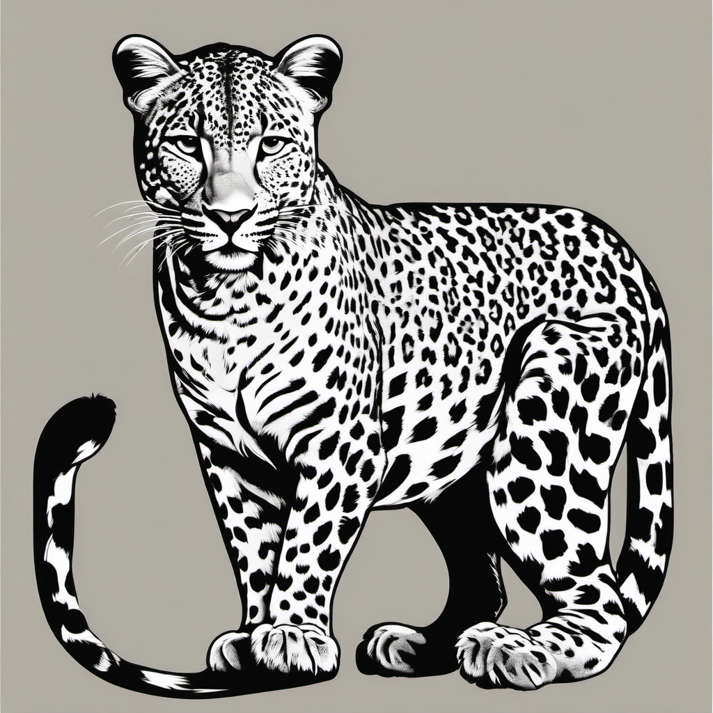 Leopard Sticker - A graceful leopard with distinctive spots. ,vector color sticker art,minimal