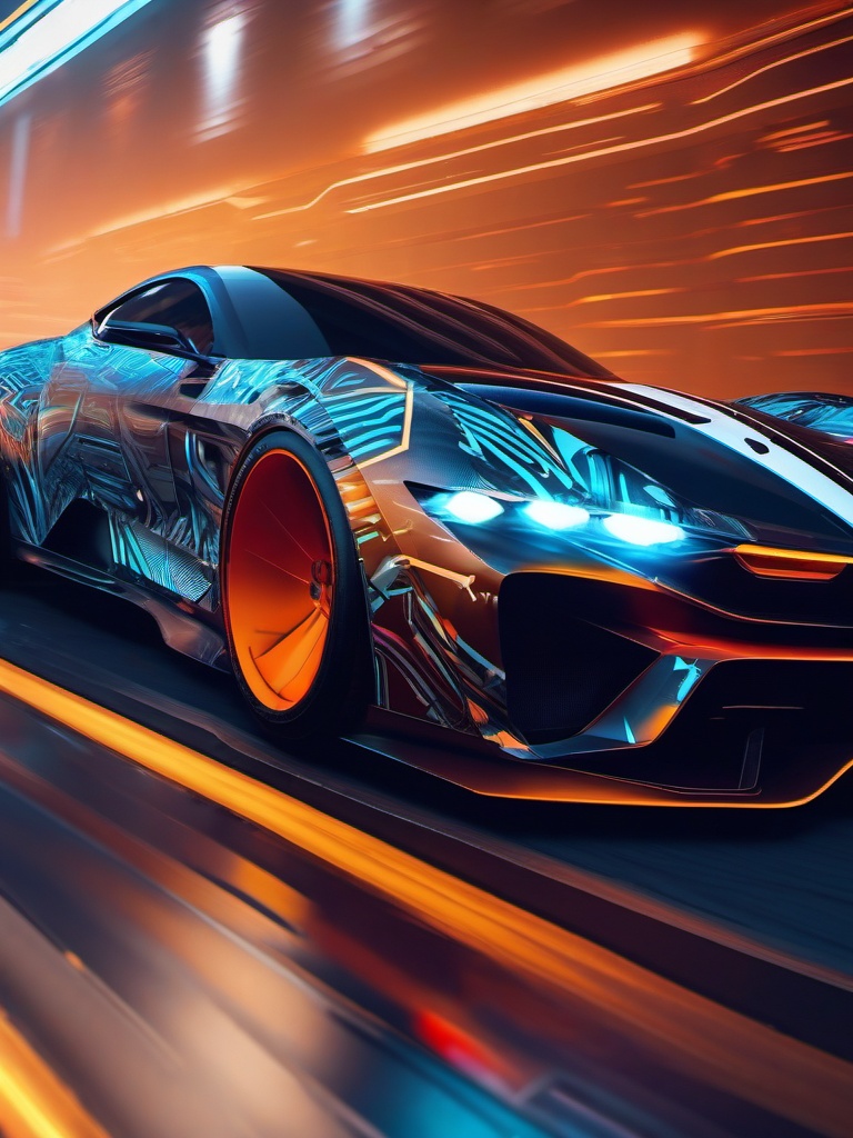 4K Car Wallpaper - Futuristic 4K Cyber Sports Car Collection  intricate patterns, splash art, wallpaper art