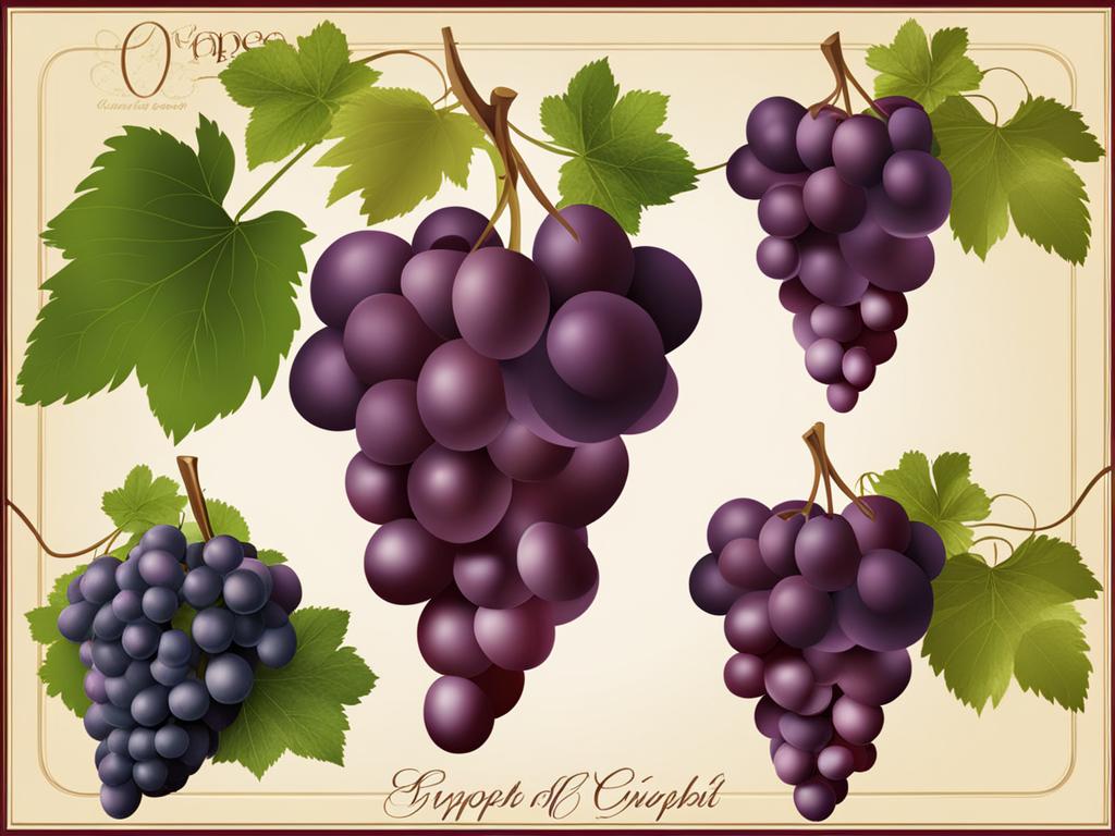 grapes clipart - bunches of grapes, ready for winemaking or snacking 