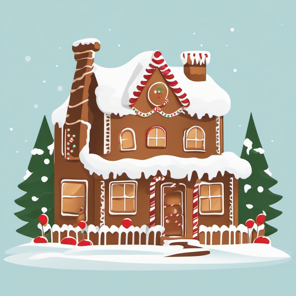 gingerbread house, simple, cartoon, minimalist, vector clipart


 