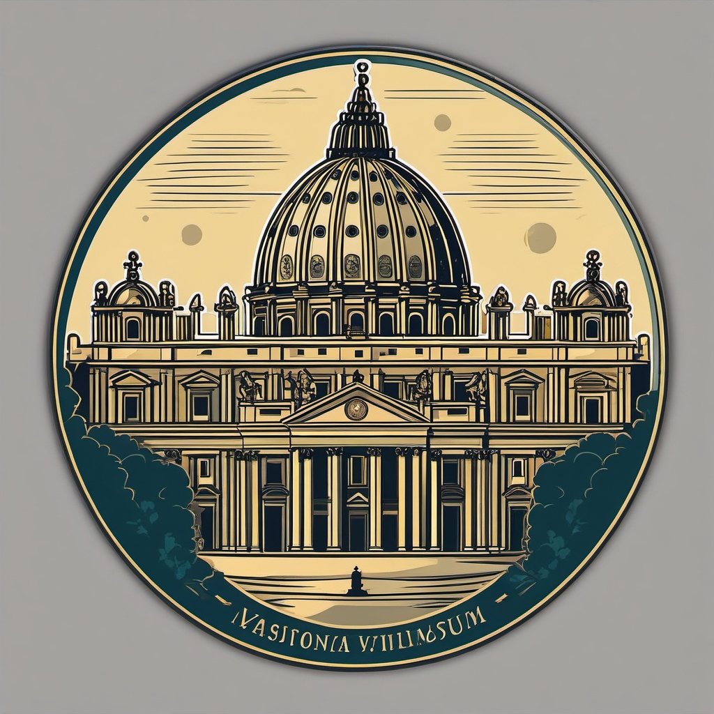 Vatican Museums sticker- Complex of museums and galleries in Vatican City, , sticker vector art, minimalist design