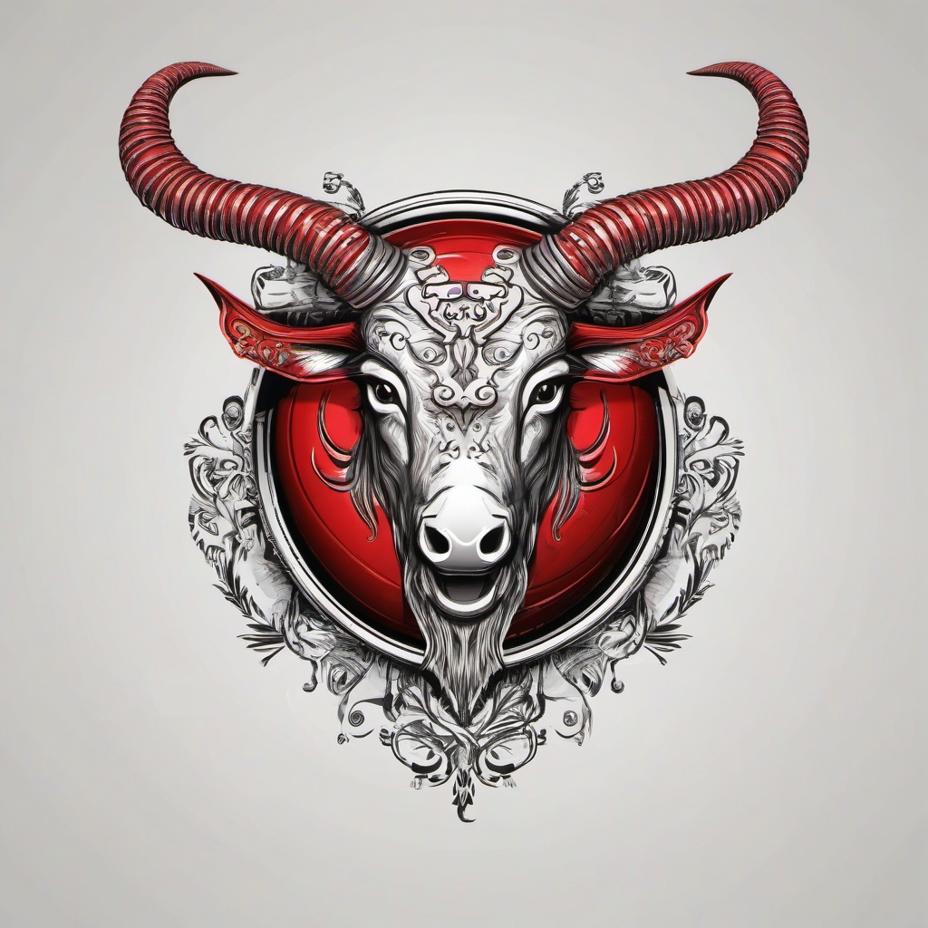 red ball with 3 horns  , vector illustration, clipart